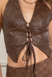 Lana Leather Halter Top