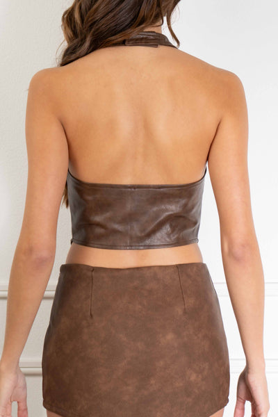 Lana Leather Halter Top