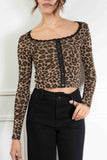 Leopard Lace Trim Top