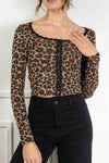 Leopard Lace Trim Top