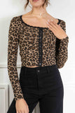 Leopard Lace Trim Top