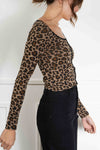 Leopard Lace Trim Top