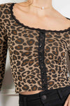 Leopard Lace Trim Top