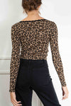 Leopard Lace Trim Top