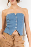 Lina Strapless Denim Top