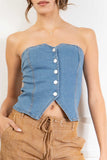 Lina Strapless Denim Top