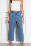 Mini Pleat Relaxed Denim Pants