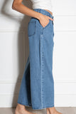 Mini Pleat Relaxed Denim Pants