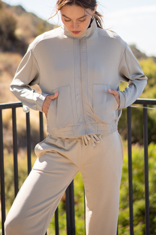 Mock Neck Zip Up Jacket