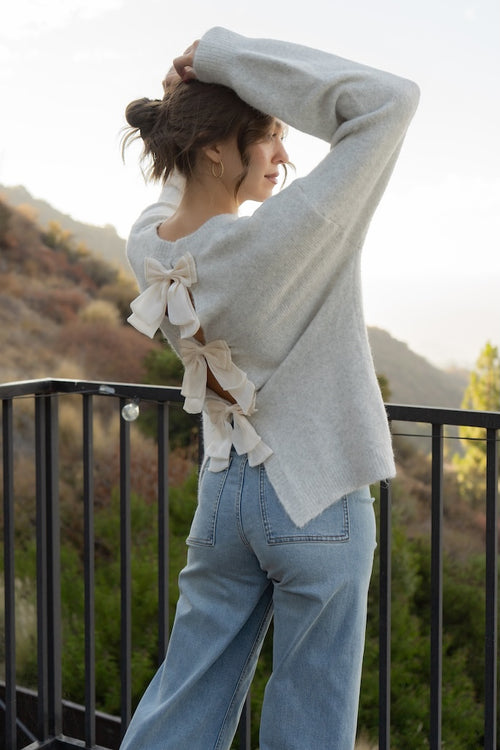 Open Back Bow Detail Sweater