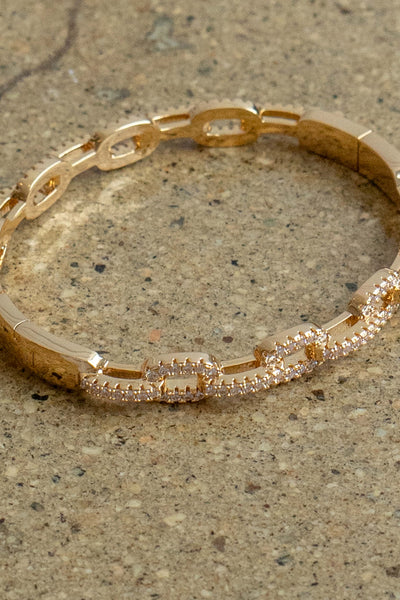 Gold Chain bracelet with sparkling rhinestone detailing