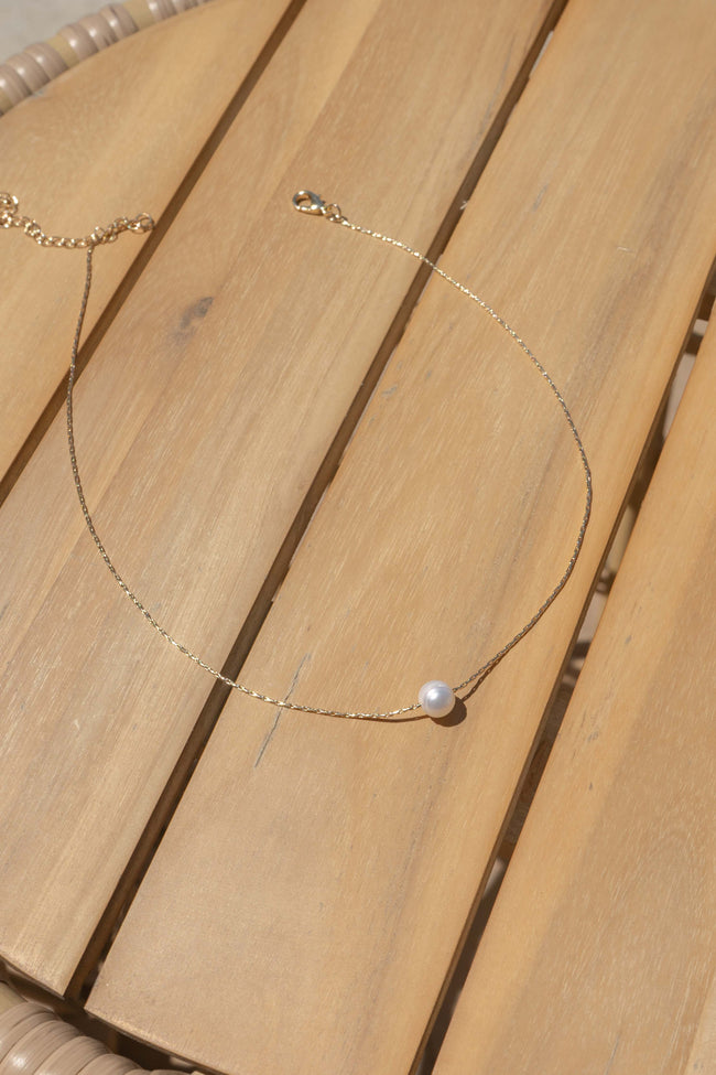 Pearl Bead Charm Necklace