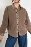 Plaid Contrast Sherpa Jacket