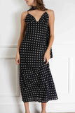 Polka Dot Scarf Maxi Dress