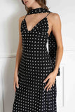 Polka Dot Scarf Maxi Dress