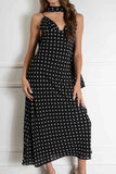 Polka Dot Scarf Maxi Dress