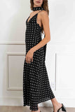 Polka Dot Scarf Maxi Dress