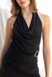 Riah Cowl Neck Halter Top