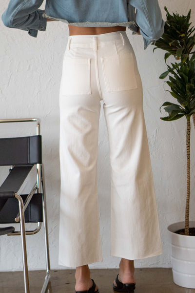 wide Leg Denim Pants with the fitted, cropped flared