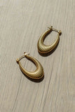 Stainless Steel Oval Latch Earrings