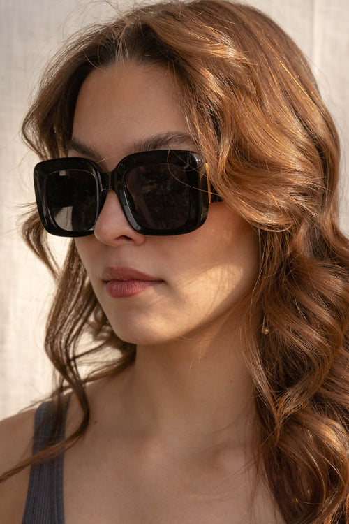 thick square black sunglasses