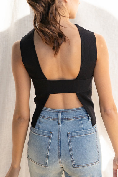 Tiffany Knit Open Back Top