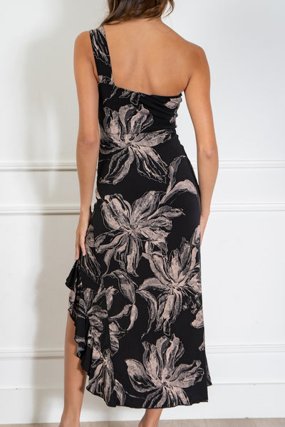 Violeta Ruffle Slit Dress