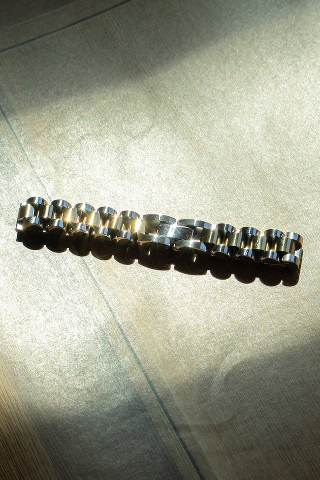Wide Rounded Watch Chain Bracelet