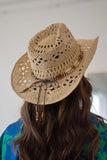 Made of lightweight, breathable straw material, the Beaded Straw Hat is an essential part of your vacation wardrobe.