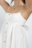 This Babydoll Mini Dress features adjustable straps and buttons for maximum comfort, available in two colors