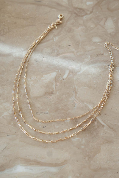Triple Dainty Chain Necklace